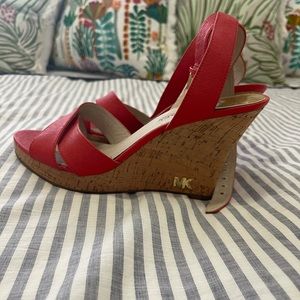Michael Kors Leather Wedges sz 9